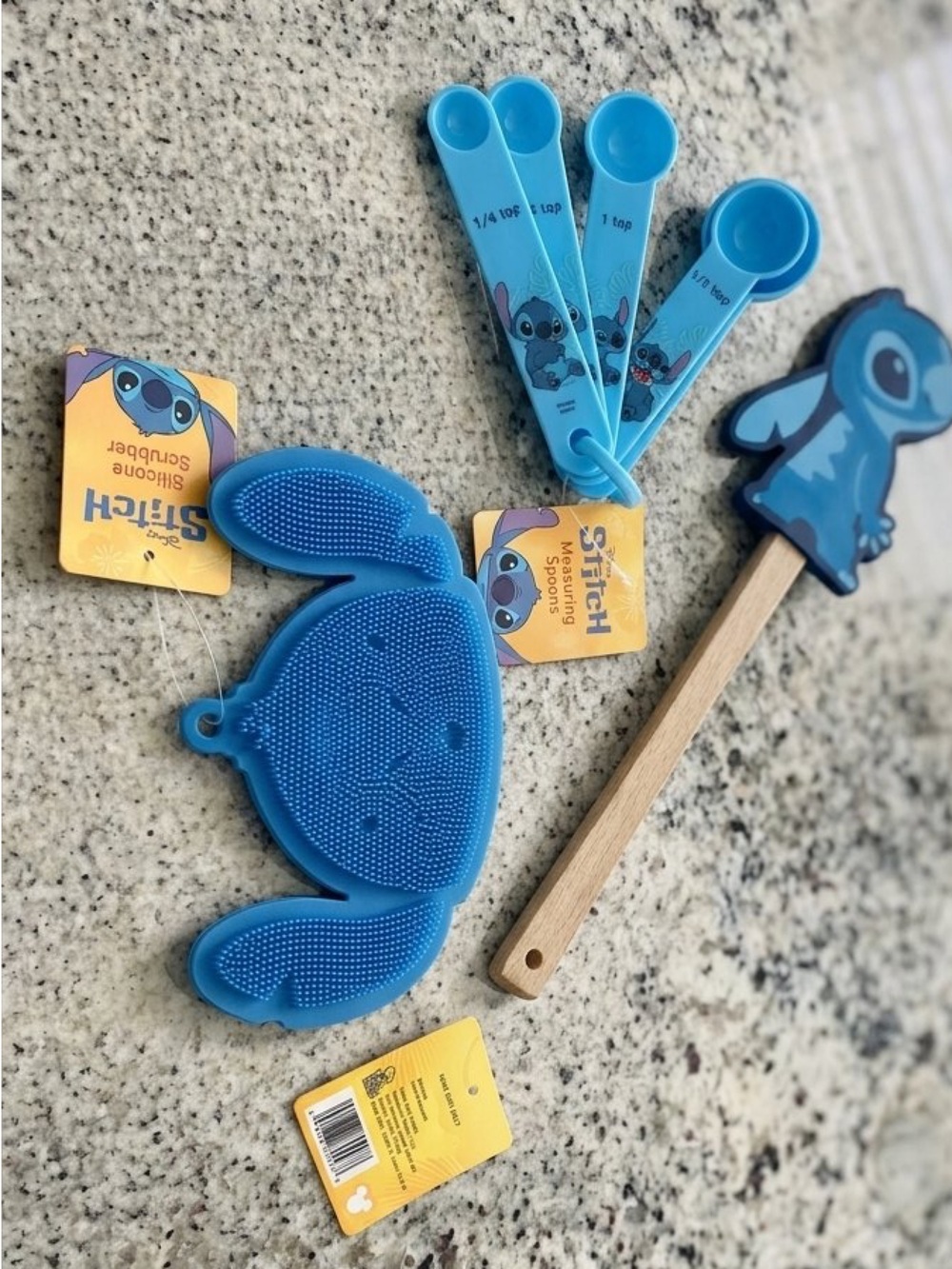 Disney Stitch Kitchen Baking Utensils🧑🏽🍳 Spatula - Measuring Spoons - Scrubber